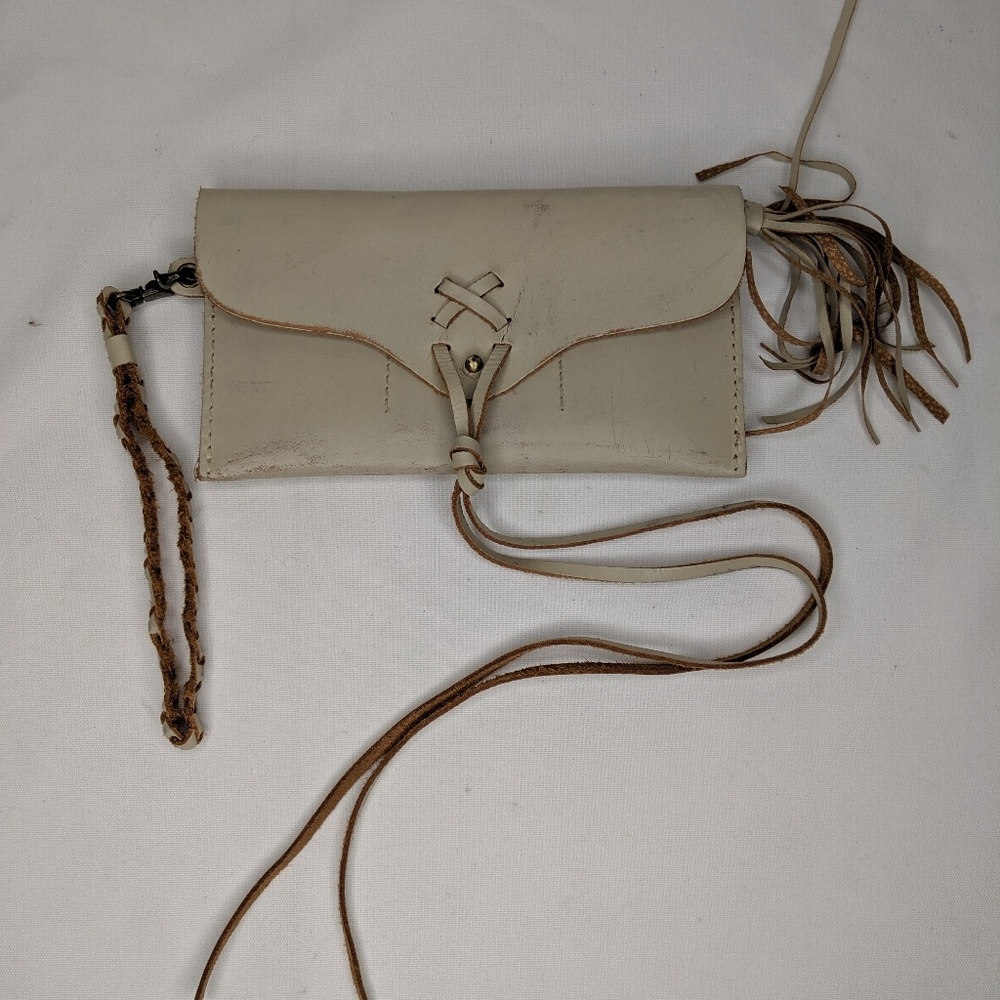 Free People Distressed Leather Wristlet